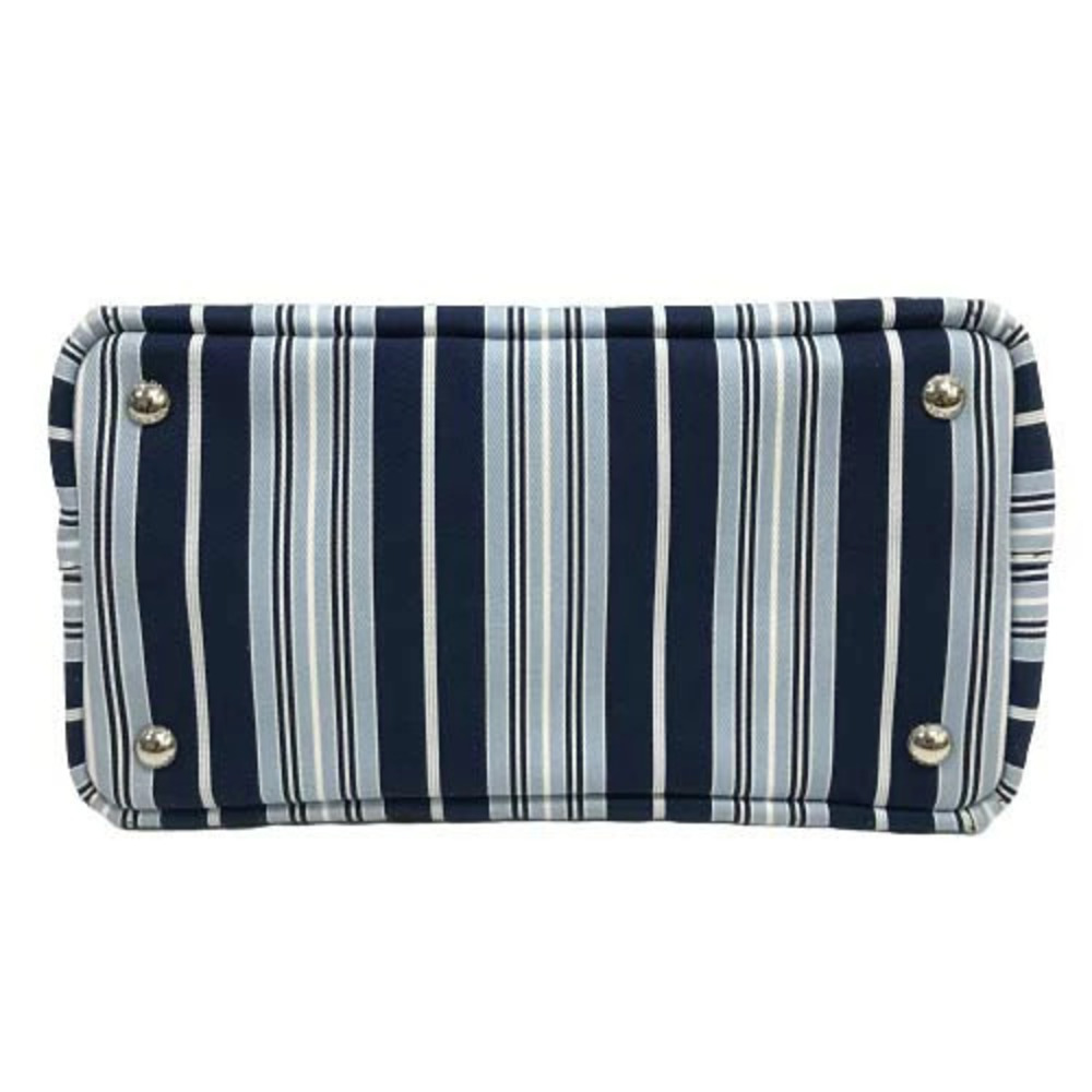 Prada Canapa Stamperta Azzurro Shoulder Bag Handbag Tote Crossbody Striped Blue - Picture 8 of 10